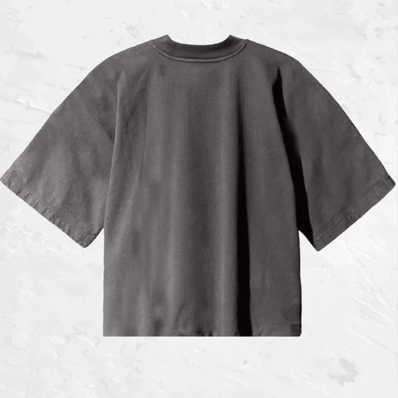 Yeezy GAP Engineered by Balenciaga Logo 3/4 Sleeve Crop Washed Gray Medium New